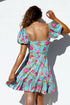 Luli Fama Ti Amo Ruched Square Neckline Dress